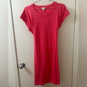 NEW J. CREW Fuscia Pink Cotton Tie Waist Tee Shirt Dress, NWOT